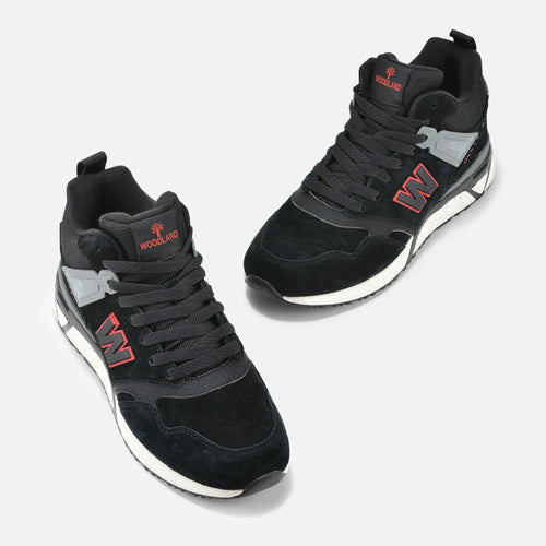 Men's Suede Mesh Sneakers | Black Casual Shoes – Spikes