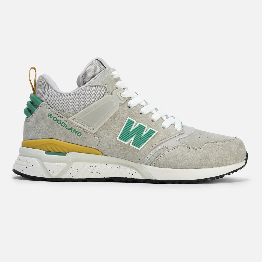 Men's Suede Mesh Sneakers | Grey/Green Casual Shoes – Spikes