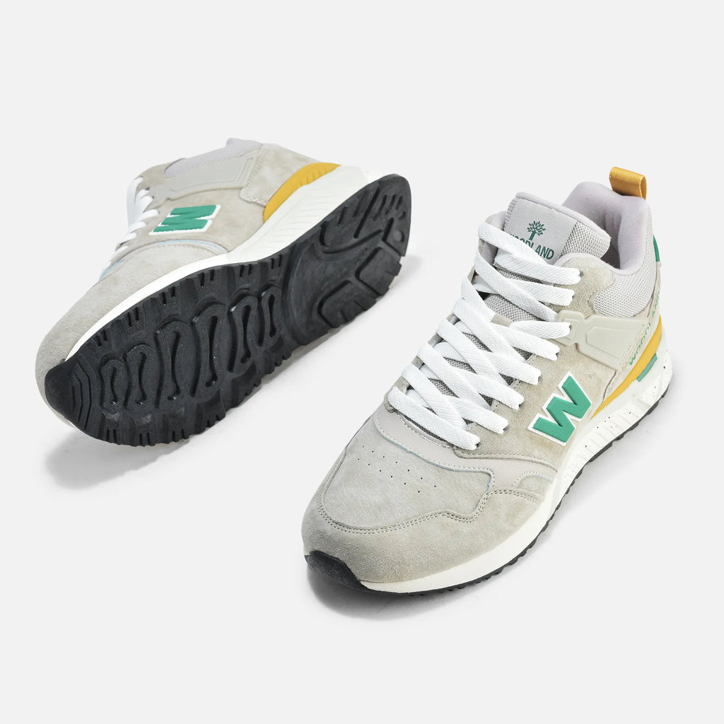 Men's Suede Mesh Sneakers | Grey/Green Casual Shoes – Spikes