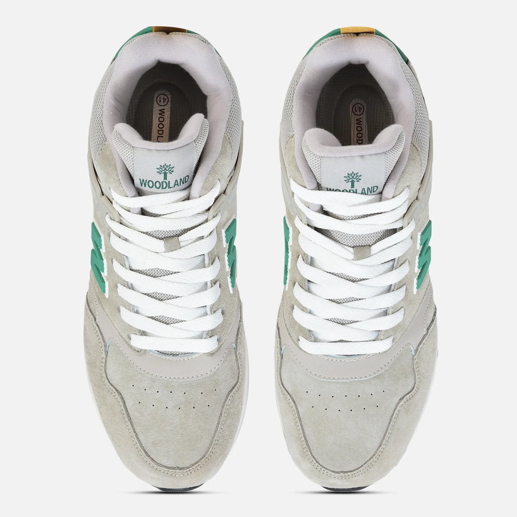 Men's Suede Mesh Sneakers | Grey/Green Casual Shoes – Spikes