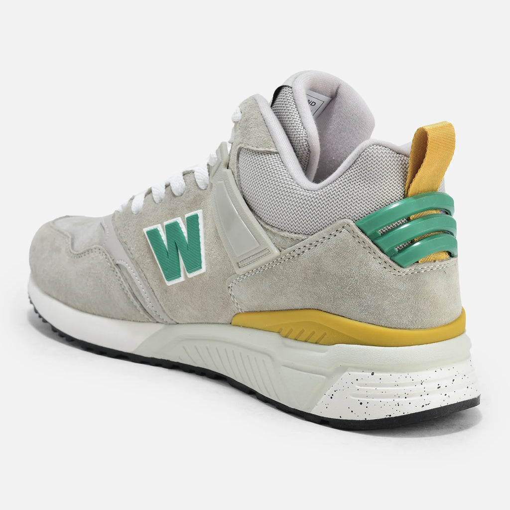 Men's Suede Mesh Sneakers | Grey/Green Casual Shoes – Spikes
