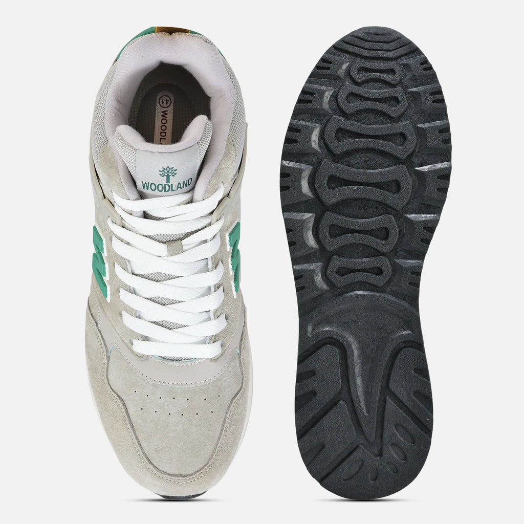 Men's Suede Mesh Sneakers | Grey/Green Casual Shoes – Spikes